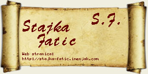 Stajka Fatić vizit kartica